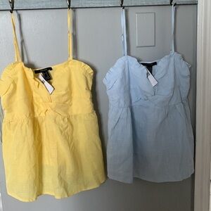 Baby doll tops color yellow and baby blue/ size medium